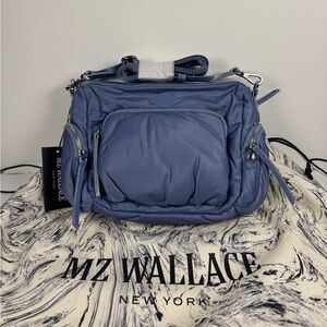 MZ Wallace Stone Blue Small Chelsea Crossbody Bag Brand New